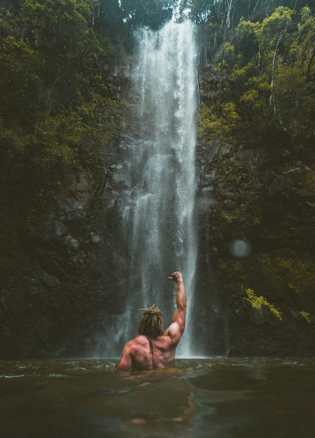 Man with muscular back